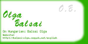olga balsai business card
